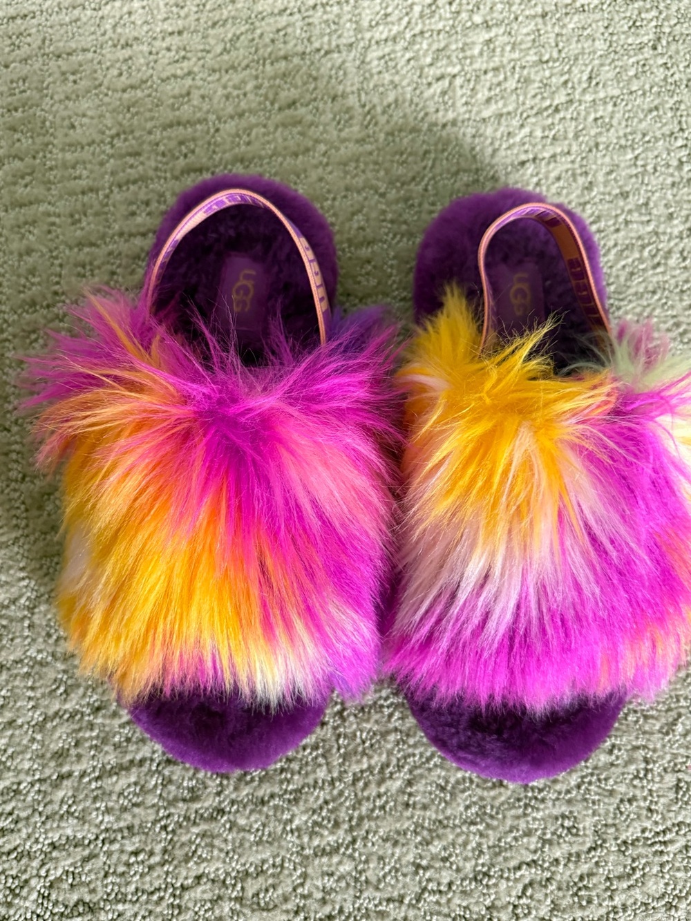 UGG Kids Fluff Yeah Tie Dye slides